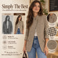 💖Black Friday Mega Deal – 50% off!💖 ☕️Women's Chic Brown Small Plaid Jacket