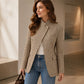 💖Black Friday Mega Deal – 50% off!💖 ☕️Women's Chic Brown Small Plaid Jacket