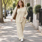 💖Black Friday Mega Deal – 50% off!💖 ☕️Women's Ribbed Knit Side-Slit Top & Pants Set