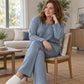 💖Black Friday Mega Deal – 50% off!💖 ☕️Women's Ribbed Knit Side-Slit Top & Pants Set