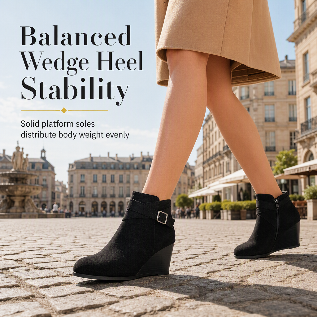 🖤Black Friday Sale:50% OFF🖤 👢Women's Casual Wedge Ankle Boots