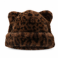 🧸 Women Fluffy Faux Mink Fur Beanie Hat with Cute Bear Ears Warm Winter Cold Weather Pullover Cap🐆