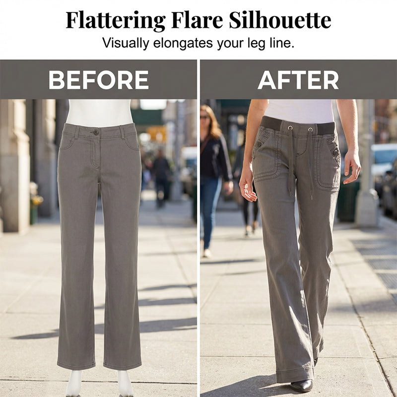💖Black Friday Mega Deal – 50% off!💖 🤠Low-Waist Flare Pants with Drawstring