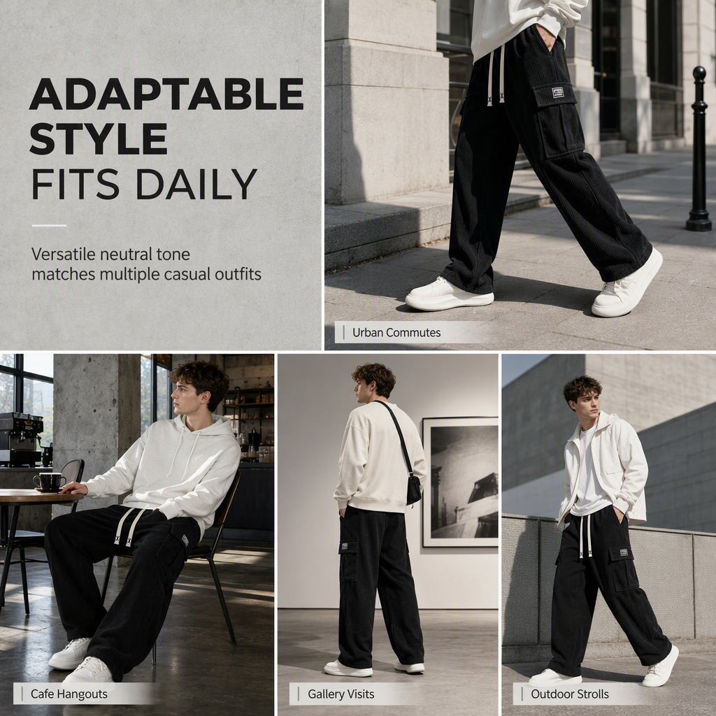 🖤Black Friday Sale:50% OFF🖤 💫Men's Relaxed Fit Corduroy Cargo Pants