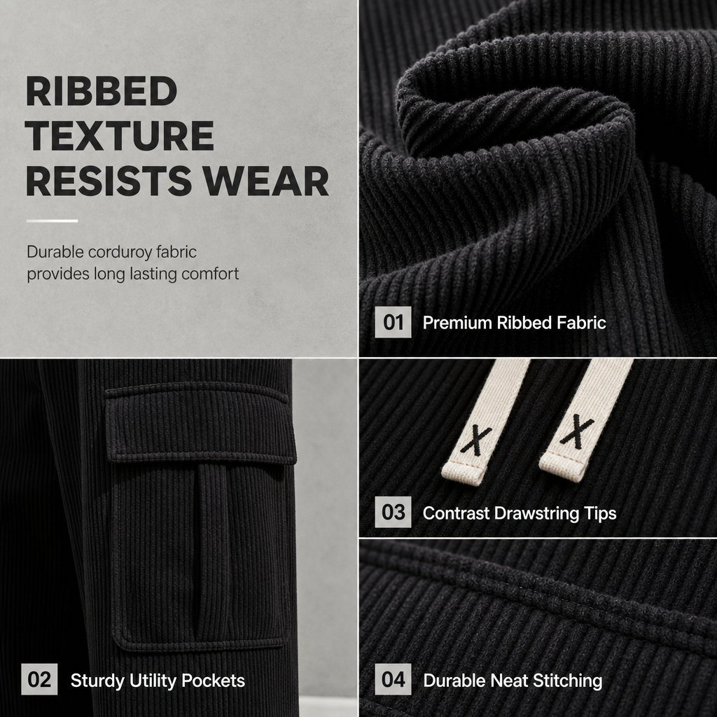 🖤Black Friday Sale:50% OFF🖤 💫Men's Relaxed Fit Corduroy Cargo Pants