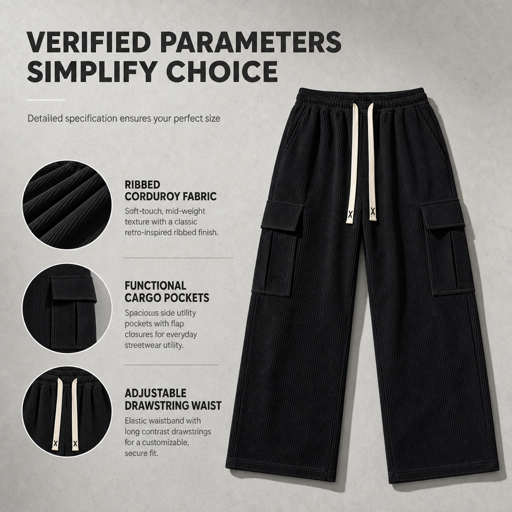 🖤Black Friday Sale:50% OFF🖤 💫Men's Relaxed Fit Corduroy Cargo Pants
