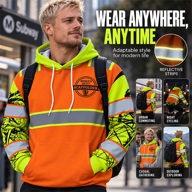 🖤Black Friday Sale:50% OFF🖤 ⚡Men's High Visibility Reflective Hooded Sweatshirt