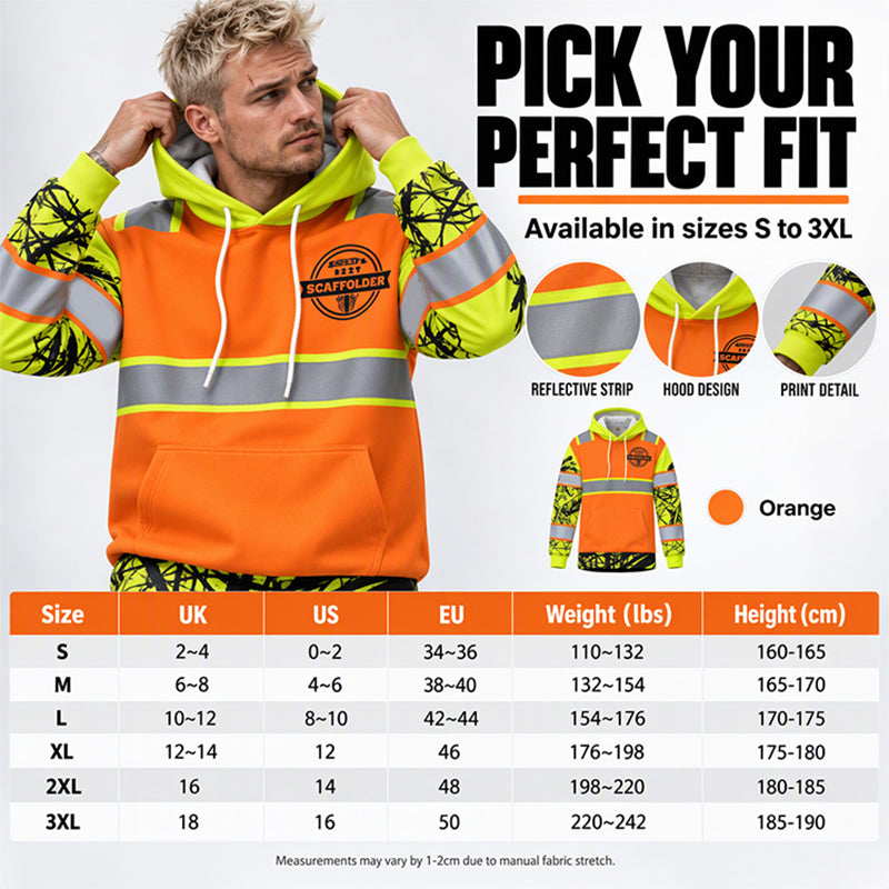 🖤Black Friday Sale:50% OFF🖤 ⚡Men's High Visibility Reflective Hooded Sweatshirt