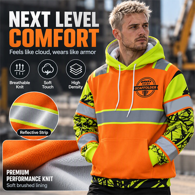 🖤Black Friday Sale:50% OFF🖤 ⚡Men's High Visibility Reflective Hooded Sweatshirt