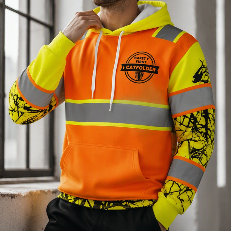 🖤Black Friday Sale:50% OFF🖤 ⚡Men's High Visibility Reflective Hooded Sweatshirt