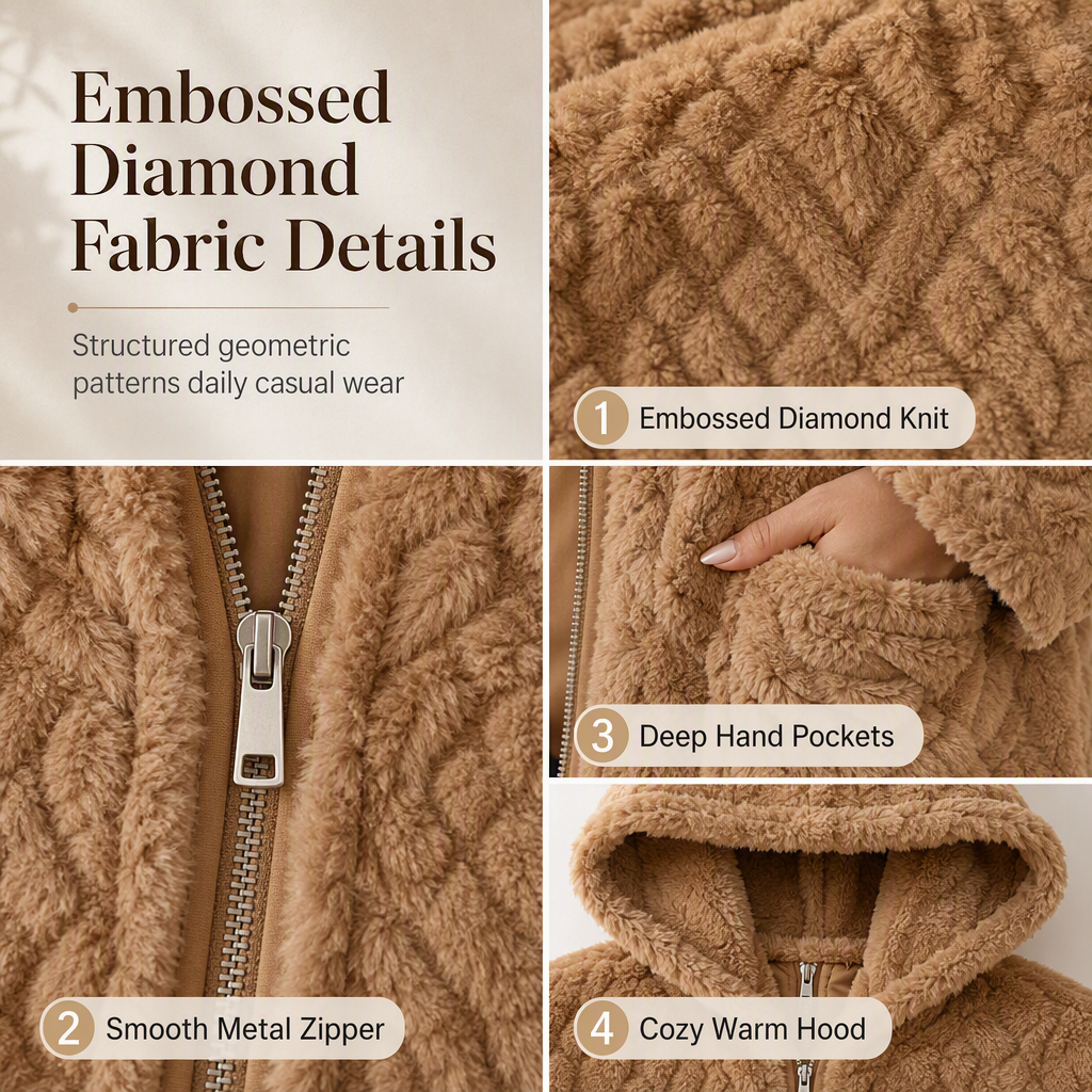 💖Black Friday Mega Deal – 50% off!💖 ❄️Women's Casual Plush Solid Color Cardigan🧸
