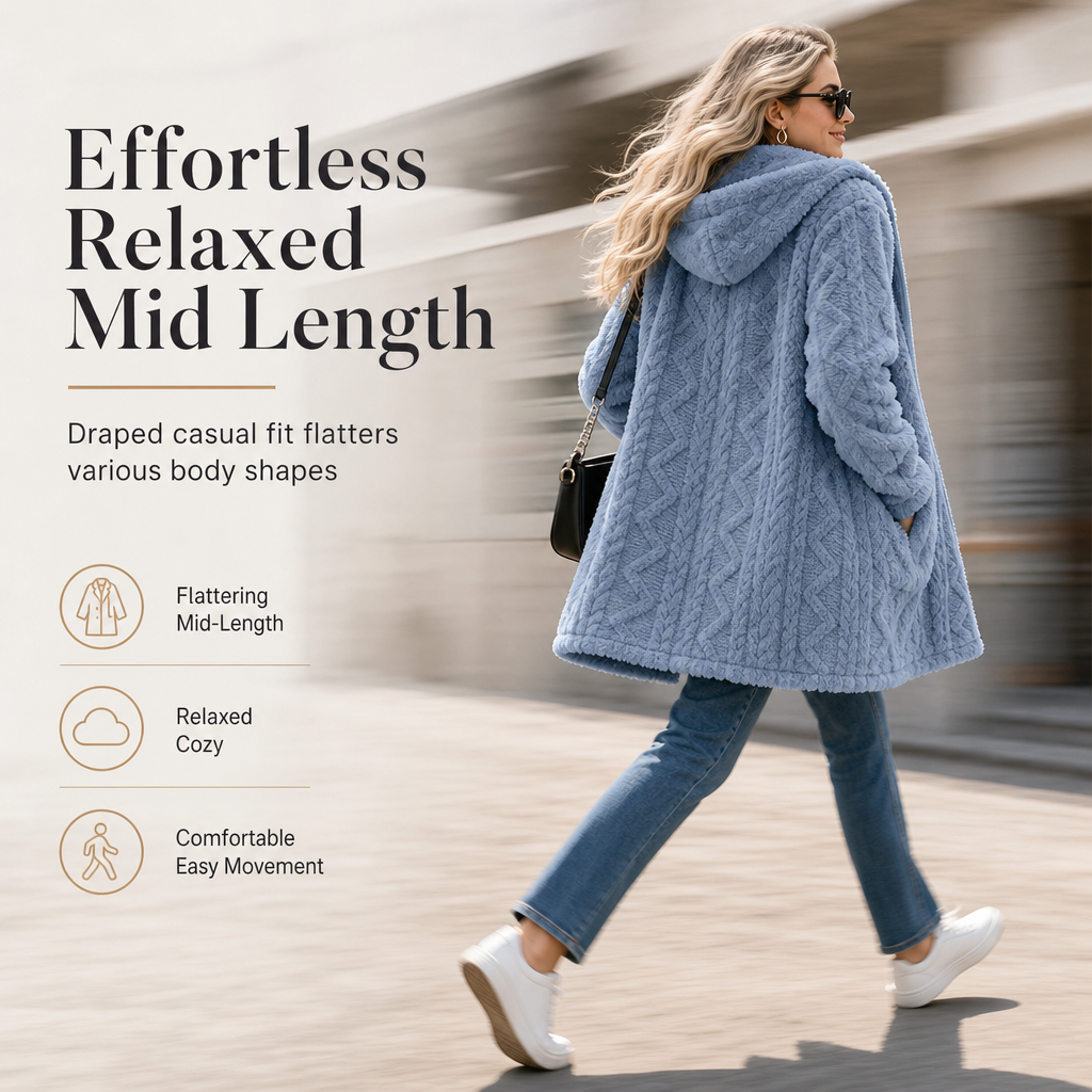 💖Black Friday Mega Deal – 50% off!💖 ❄️Women's Casual Plush Solid Color Cardigan🧸