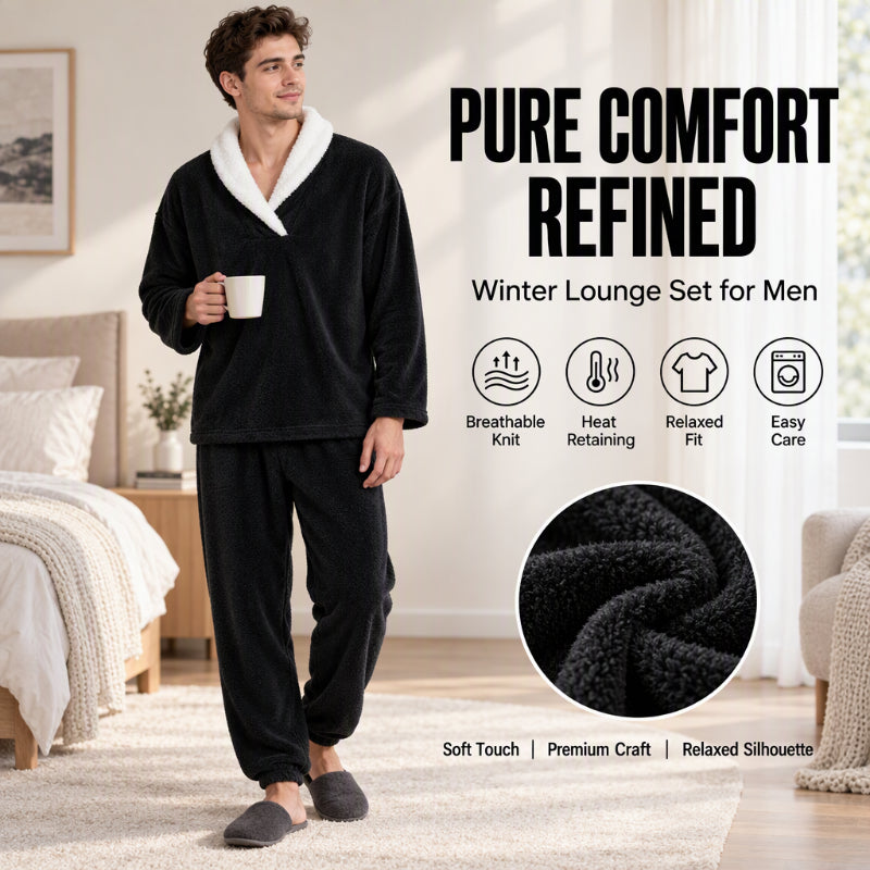 🖤Black Friday Sale:50% OFF🖤 Men's Cozy Thermal Fluffy Pajama Set