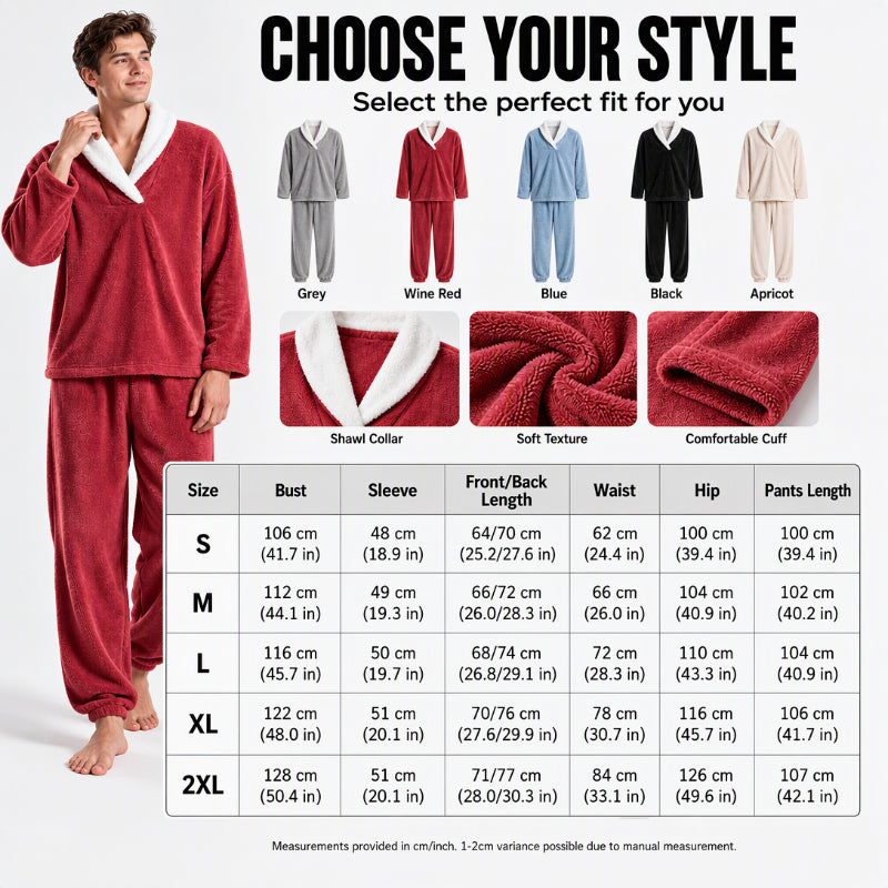 🖤Black Friday Sale:50% OFF🖤 Men's Cozy Thermal Fluffy Pajama Set