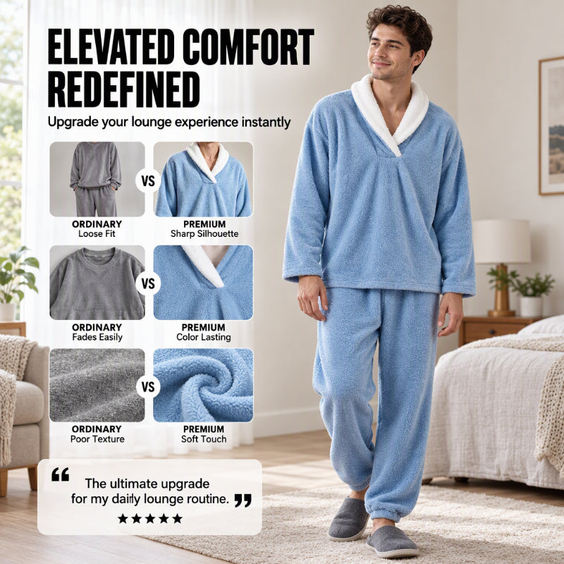 🖤Black Friday Sale:50% OFF🖤 Men's Cozy Thermal Fluffy Pajama Set
