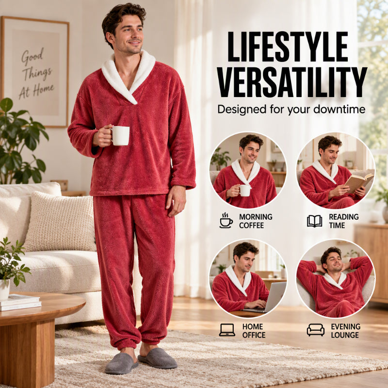 🖤Black Friday Sale:50% OFF🖤 Men's Cozy Thermal Fluffy Pajama Set