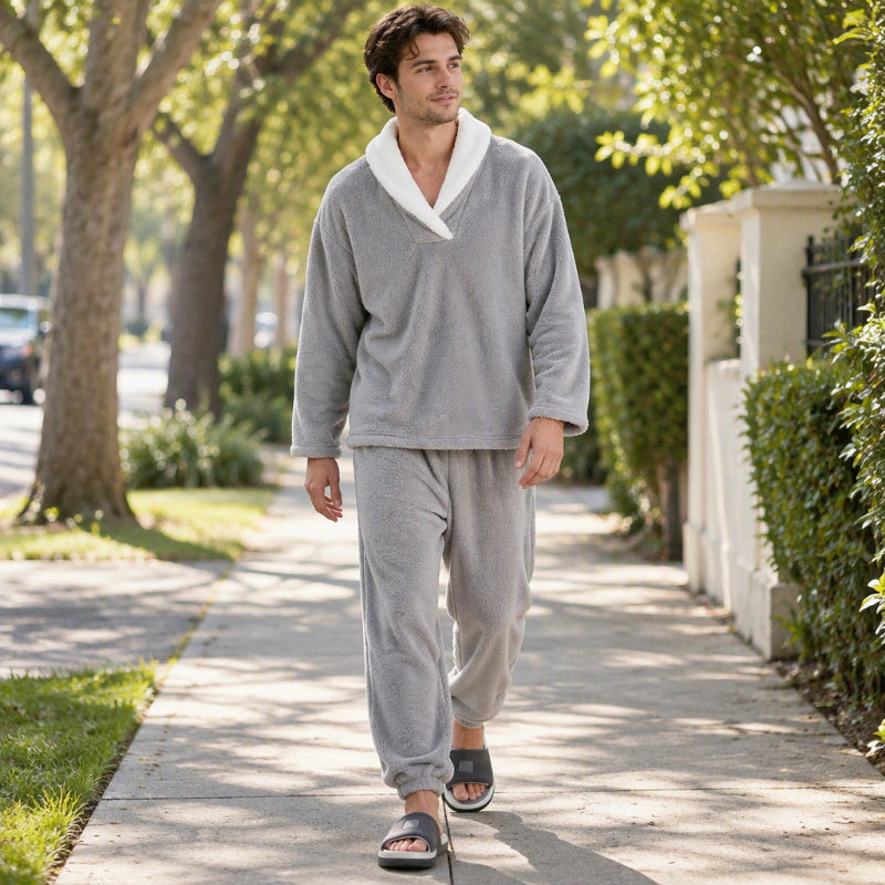 🖤Black Friday Sale:50% OFF🖤 Men's Cozy Thermal Fluffy Pajama Set
