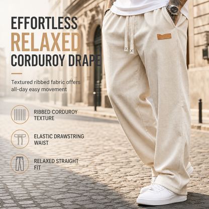 🖤Black Friday Sale:50% OFF🖤 🏃‍♀️Men's Lightweight Corduroy Casual Pants Loose Fit Straight Leg Trousers
