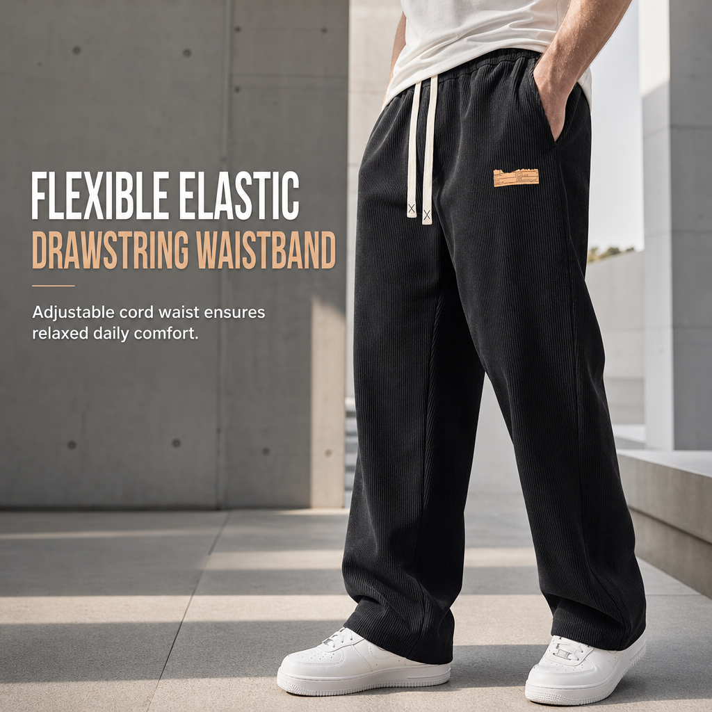 🖤Black Friday Sale:50% OFF🖤 🏃‍♀️Men's Lightweight Corduroy Casual Pants Loose Fit Straight Leg Trousers