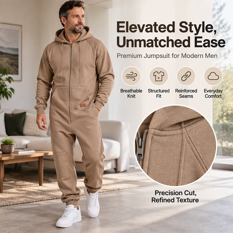 🖤Black Friday Sale:50% OFF🖤 💪Men's Casual Cozy Thermal Hooded Jumpsuit