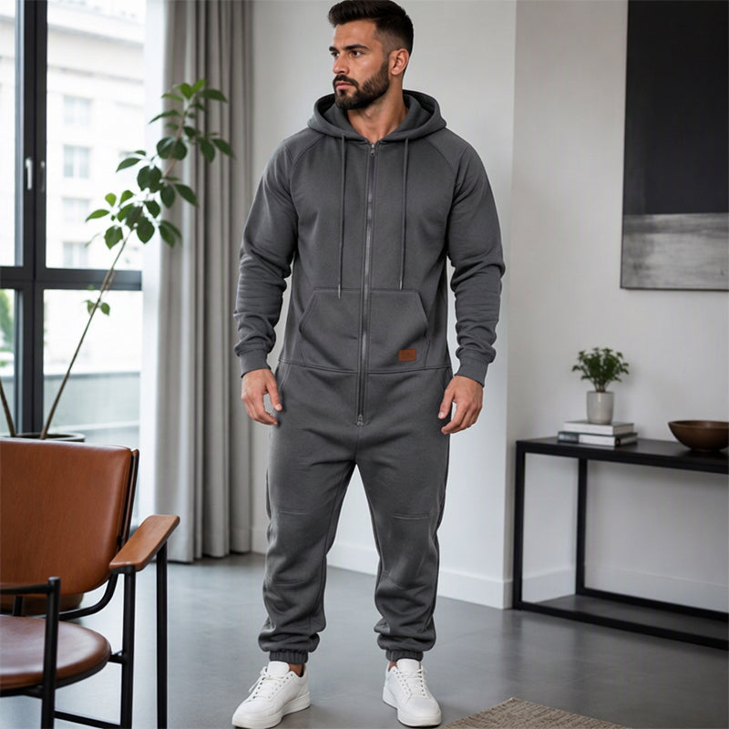 🖤Black Friday Sale:50% OFF🖤 💪Men's Casual Cozy Thermal Hooded Jumpsuit