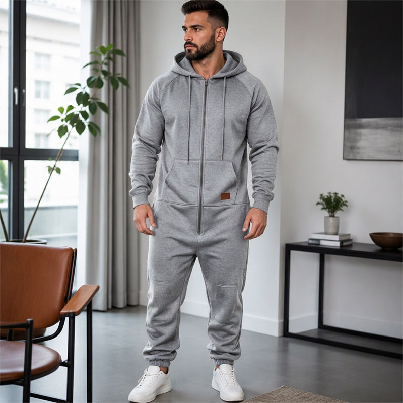 🖤Black Friday Sale:50% OFF🖤 💪Men's Casual Cozy Thermal Hooded Jumpsuit