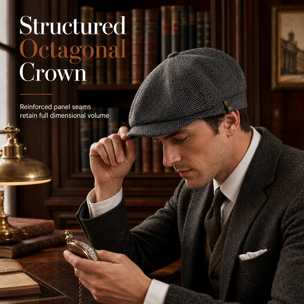 ✨Vintage British Style Newsboy Cap🕵️‍♂️Classic Casual Flat Cap Octagonal Beret Hat