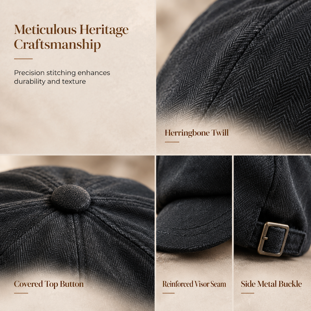 ✨Vintage British Style Newsboy Cap🕵️‍♂️Classic Casual Flat Cap Octagonal Beret Hat