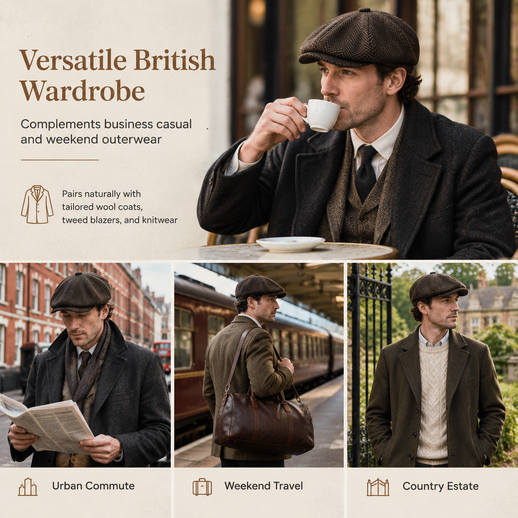 ✨Vintage British Style Newsboy Cap🕵️‍♂️Classic Casual Flat Cap Octagonal Beret Hat