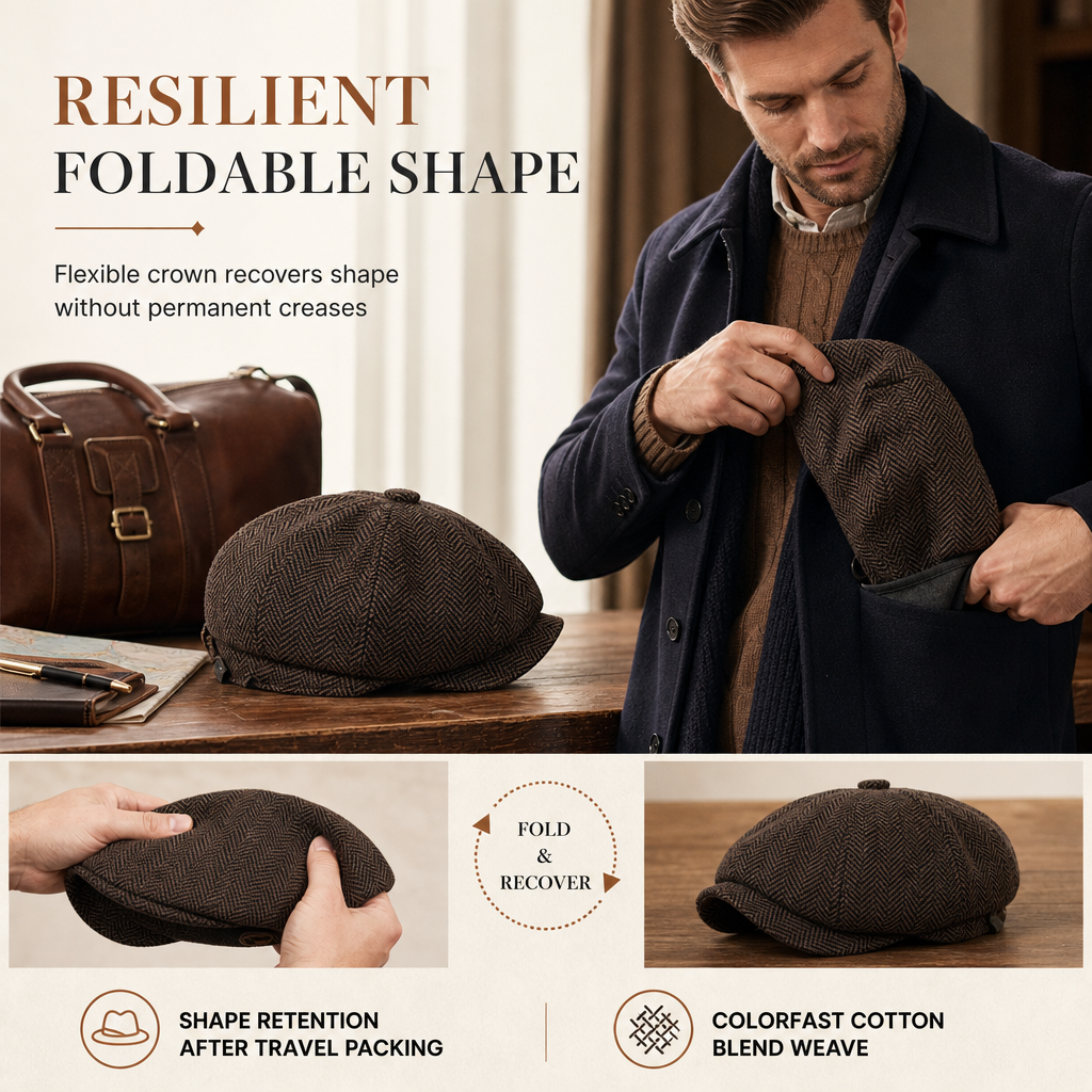 ✨Vintage British Style Newsboy Cap🕵️‍♂️Classic Casual Flat Cap Octagonal Beret Hat