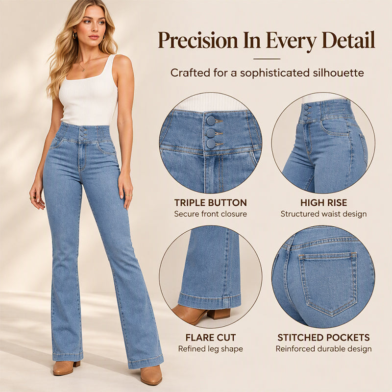 🌸 New Collection – Special Price! 👖 Women's Elastic High-Waist Flare Jeans ✨ elastic denim, high waist, retro flare leg casual jeans