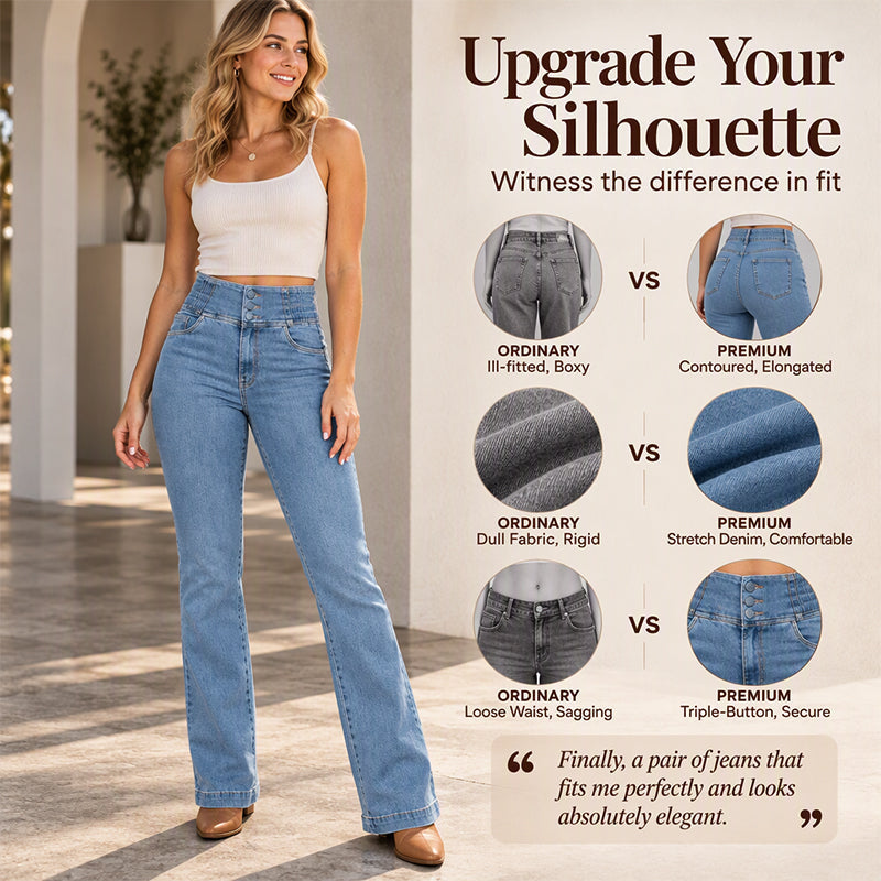🌸 New Collection – Special Price! 👖 Women's Elastic High-Waist Flare Jeans ✨ elastic denim, high waist, retro flare leg casual jeans