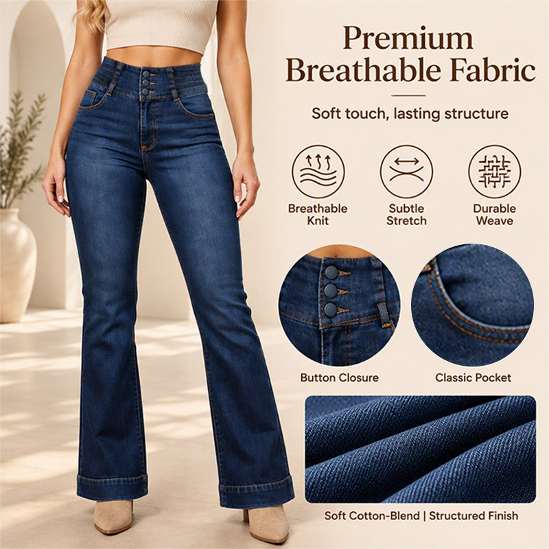 🌸 New Collection – Special Price! 👖 Women's Elastic High-Waist Flare Jeans ✨ elastic denim, high waist, retro flare leg casual jeans