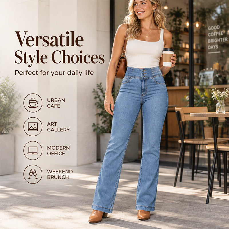 🌸 New Collection – Special Price! 👖 Women's Elastic High-Waist Flare Jeans ✨ elastic denim, high waist, retro flare leg casual jeans