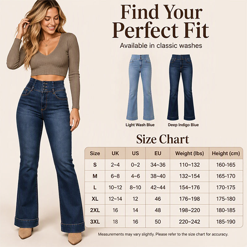 🌸 New Collection – Special Price! 👖 Women's Elastic High-Waist Flare Jeans ✨ elastic denim, high waist, retro flare leg casual jeans