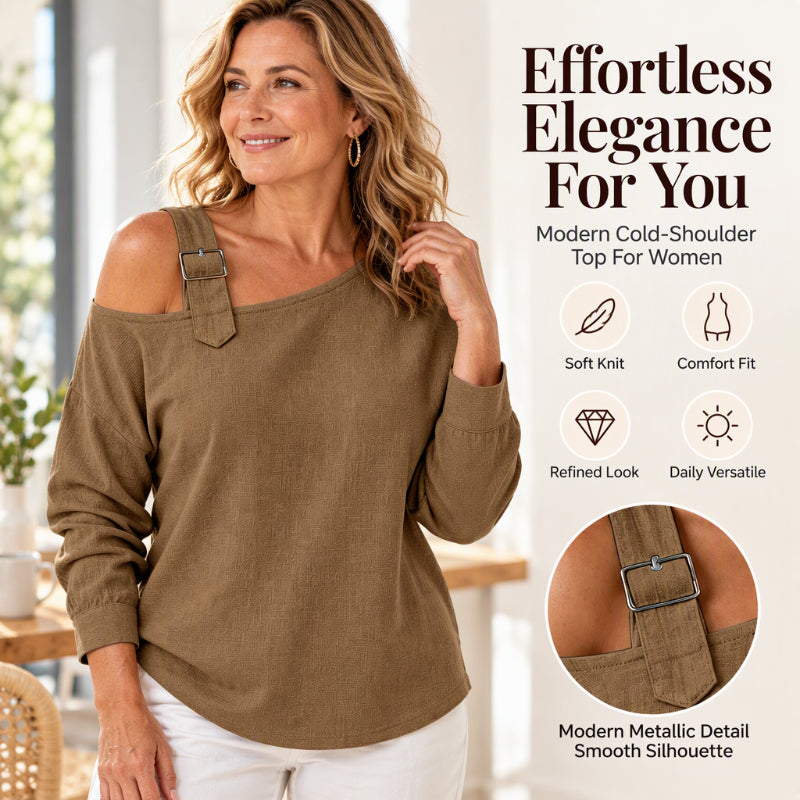💖Black Friday Mega Deal – 50% off!💖✨Women's Long Sleeve Asymmetric Off-Shoulder Top