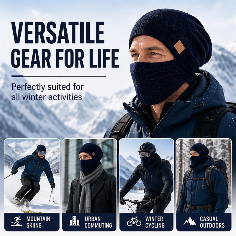 🖤Black Friday Sale:50% OFF🖤 ❄️ Winter Thermal Hat with Integrated Face Mask