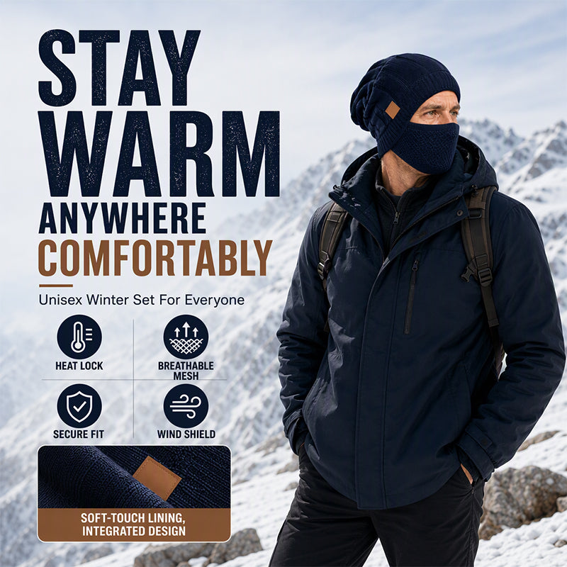 🖤Black Friday Sale:50% OFF🖤 ❄️ Winter Thermal Hat with Integrated Face Mask