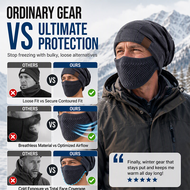 🖤Black Friday Sale:50% OFF🖤 ❄️ Winter Thermal Hat with Integrated Face Mask