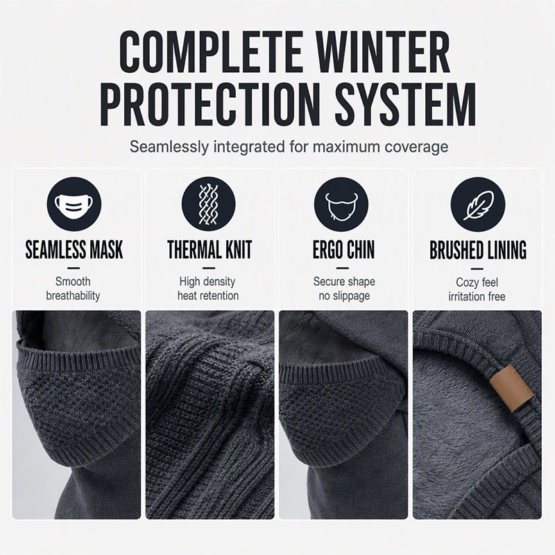 🖤Black Friday Sale:50% OFF🖤 ❄️ Winter Thermal Hat with Integrated Face Mask
