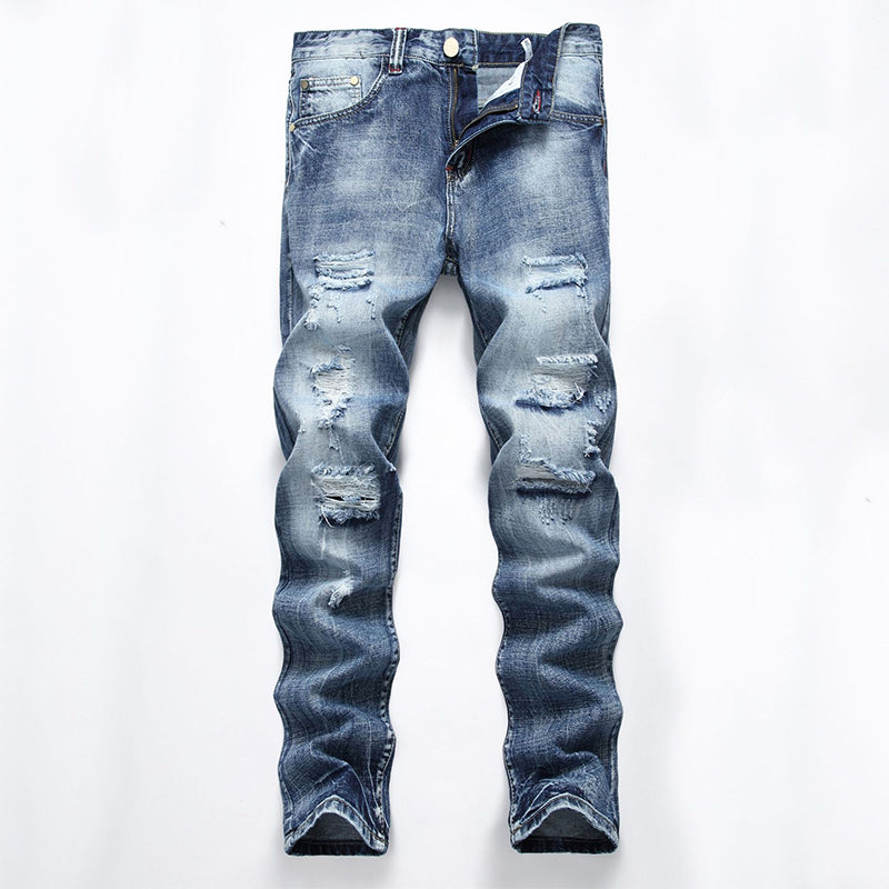 🖤Black Friday Sale:50% OFF🖤 🤠Men's Ripped Slim-Fit Distressed Denim Jeans
