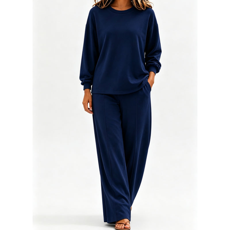💖Black Friday Mega Deal – 50% off!💖 ☕️Women's Relaxed Top & Wide Leg Pants 2-Piece Set