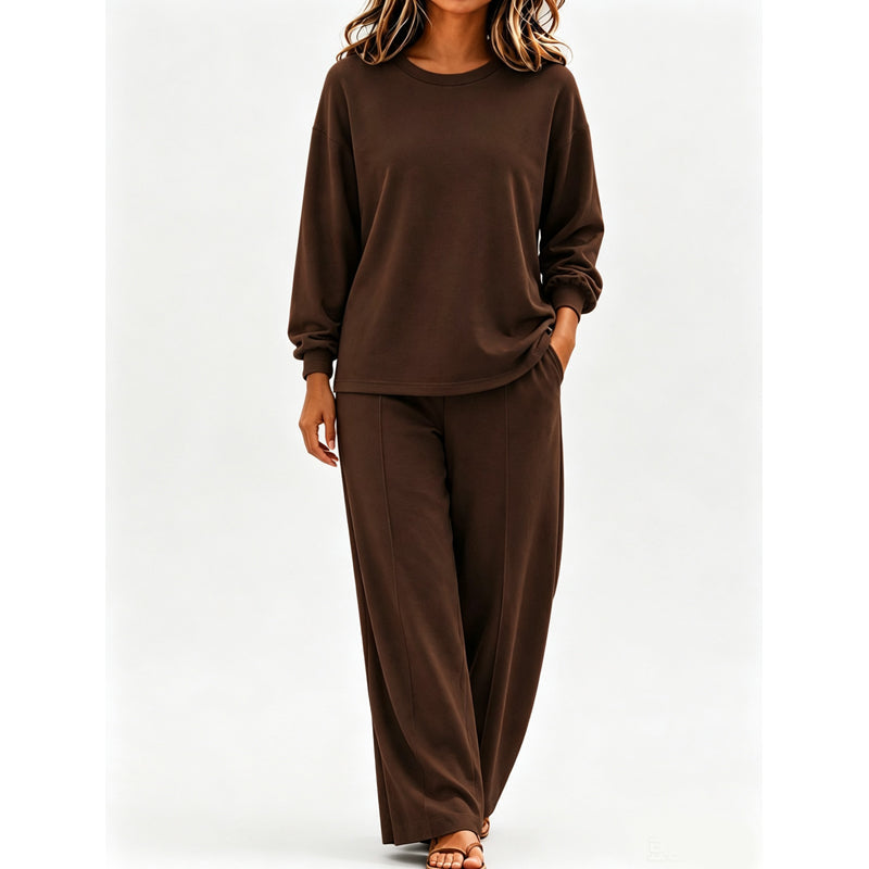 💖Black Friday Mega Deal – 50% off!💖 ☕️Women's Relaxed Top & Wide Leg Pants 2-Piece Set
