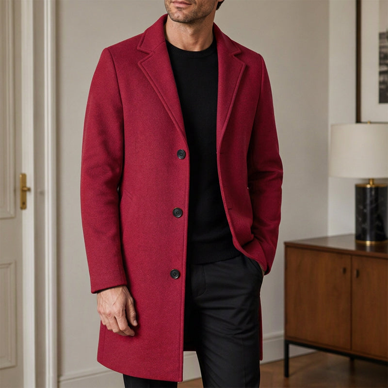 🧥 Men's Classic Mid-Length Single-Breasted Coat