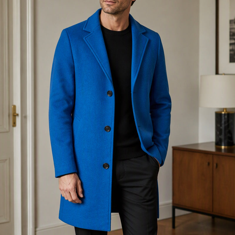 🧥 Men's Classic Mid-Length Single-Breasted Coat