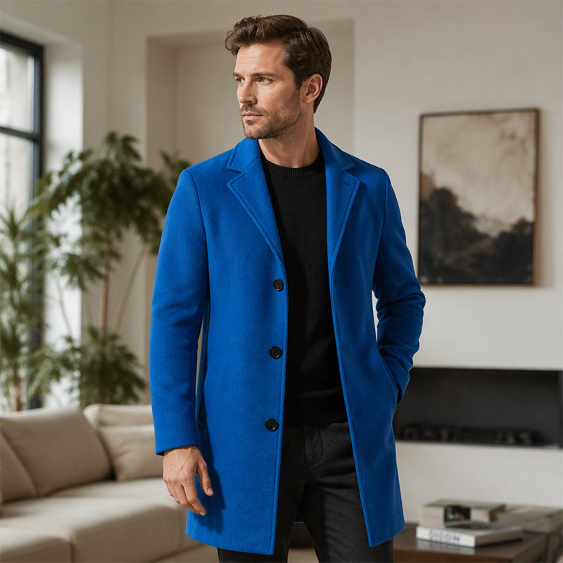 🧥 Men's Classic Mid-Length Single-Breasted Coat