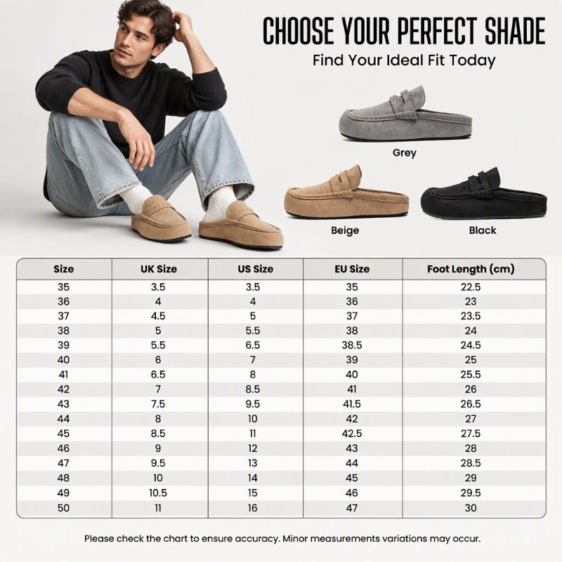 🤎 Men's Faux Suede Platform Slip-On Half Slippers