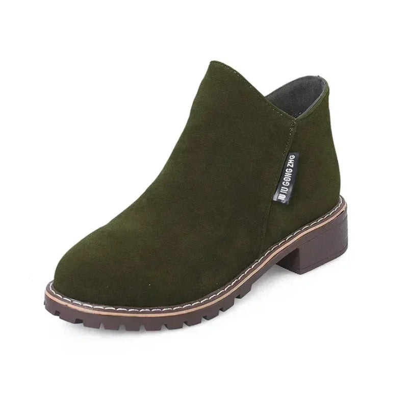👢Women's Side Zipper Low Heel Ankle Boots