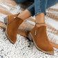 👢Women's Side Zipper Low Heel Ankle Boots