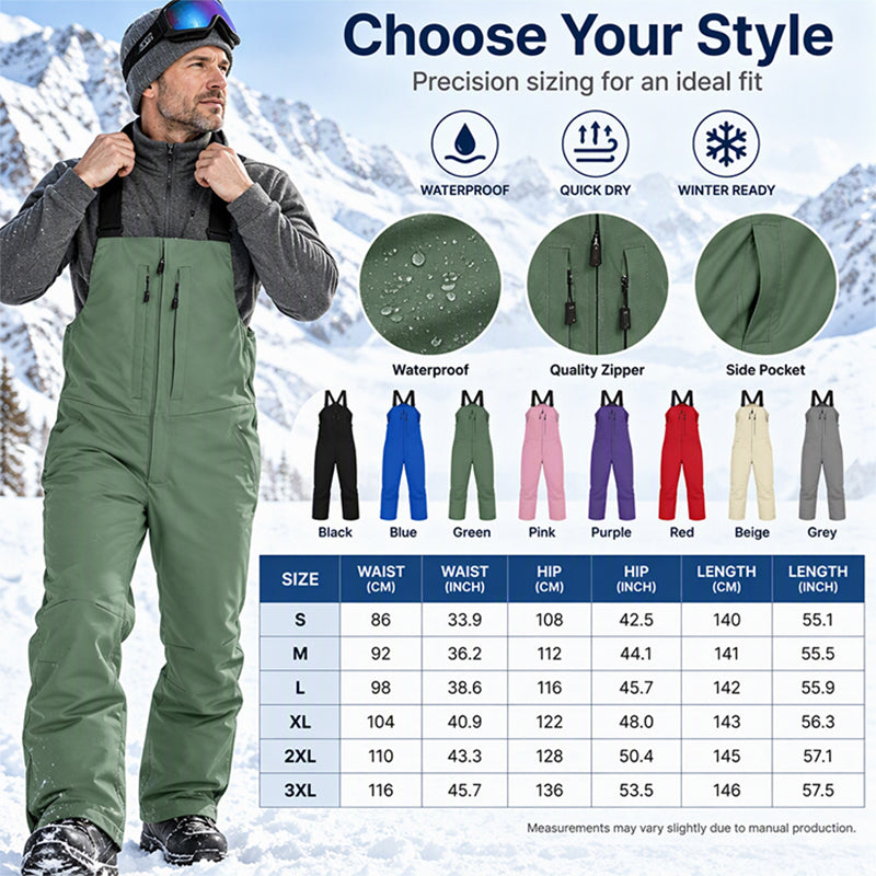 🏂 Unisex Waterproof Ski Bib Pants ✨ Snow-Ready Protection